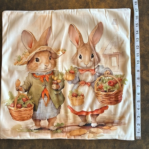 NEW Beatrix Potter Peter Rabbit inspired harvest throw pillow cover baby nursery - Picture 3 of 11